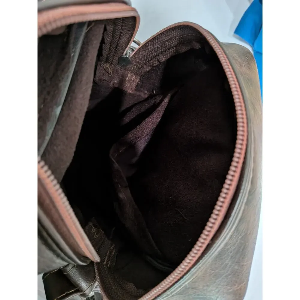 Vintage Camera Bag Dark Brown Faux Leather Padded Tech/Travel/Accessory/Gear